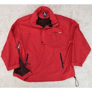 Chaps Ralph Lauren Vintage Red Windbreaker Hooded Pullover Mens Size L